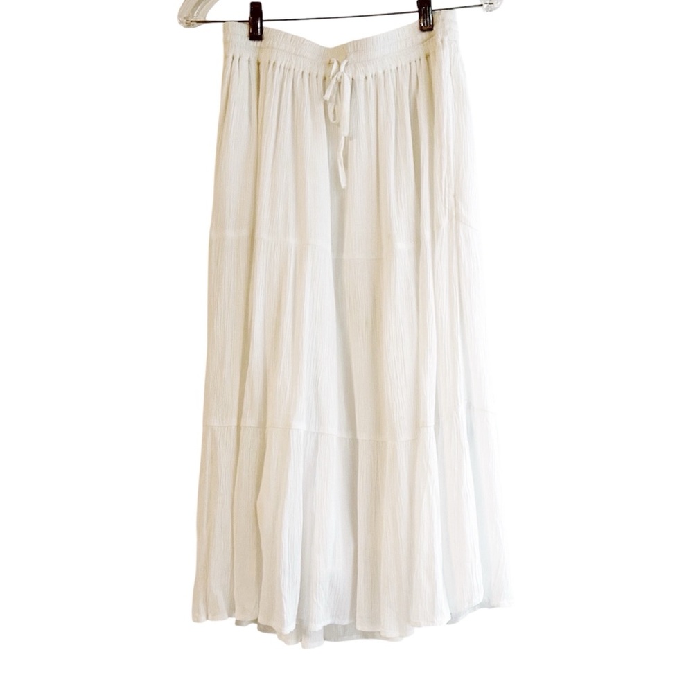 NWOT- Style & Co White Gauze Tiered Midi Skirt; Never Worn